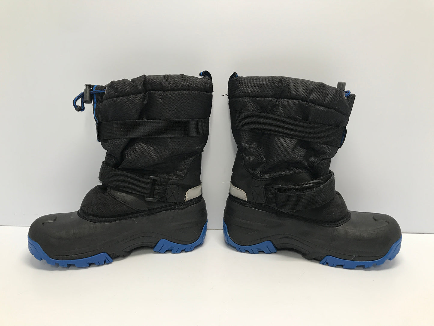 Winter Snow Boots Child Size 4 Ice Fields Black Blue Fleece Lined