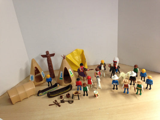 Playmobil 1974 Vintage Cowboys and Indians RARE Lot