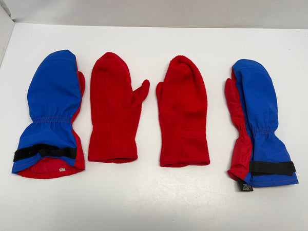Winter Gloves and Mitts  Men's Size Large MEC Gore Tex Blue Red With Fleece Liner Glove Excellent