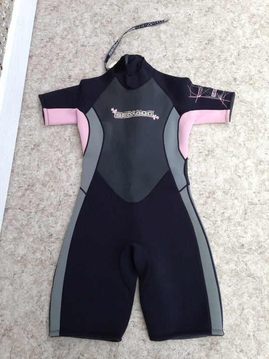 Wetsuit Ladies Size 11-12 Sea Doo Neoprene 2-3mm Grey Pink Black