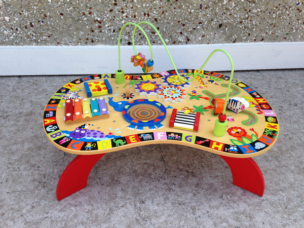 ALEX Toys Junior Sound and Play Busy Wood Table Baby Activity Center with (8) Activities,