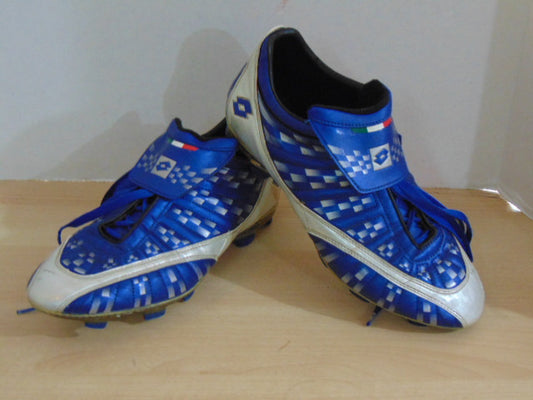 Soccer Shoes Cleats Men's Size 10.5 USA Lotto Blue Silver Minor Wear