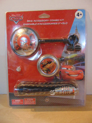 Bike New Accessory Combo Kit Disney Cars Bell Lock and Side Mirror