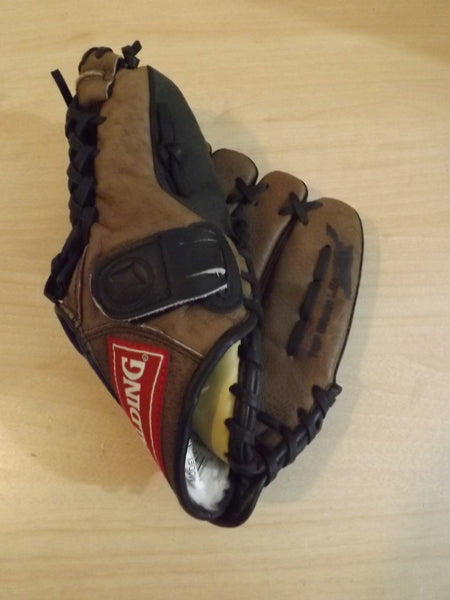 Baseball Glove Child Size 10" Spalding Brown Leather Fits Left Hand