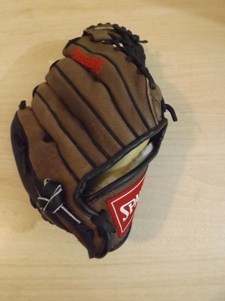 Baseball Glove Child Size 10" Spalding Brown Leather Fits Left Hand