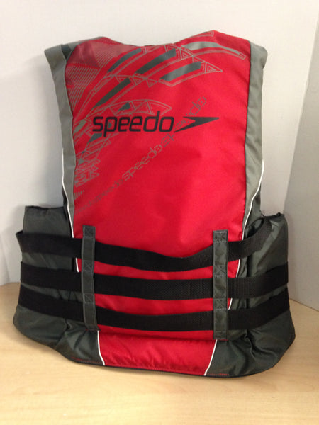 Life Jacket Adult Size X Large Speedo 4 Buckle Water Sports Microban NEW Red Grey Black