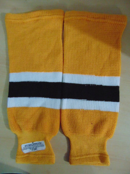 Hockey Socks Child Size 20 inch NEW Yellow White Age 4-7