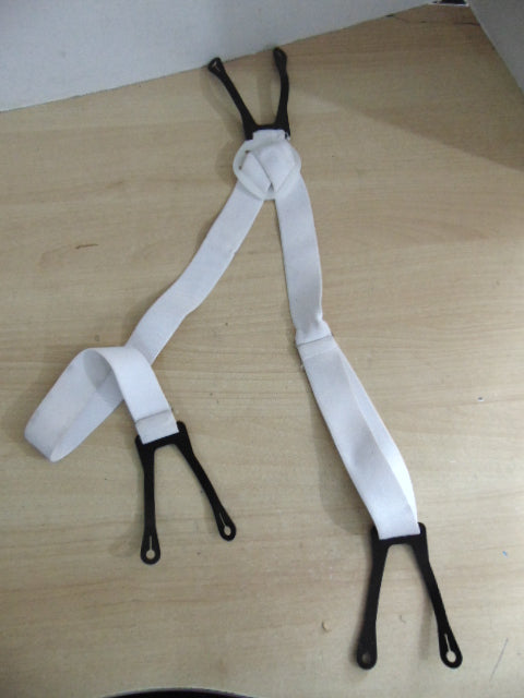 Hockey Suspenders Child Size Age 6-10 Adjustable White