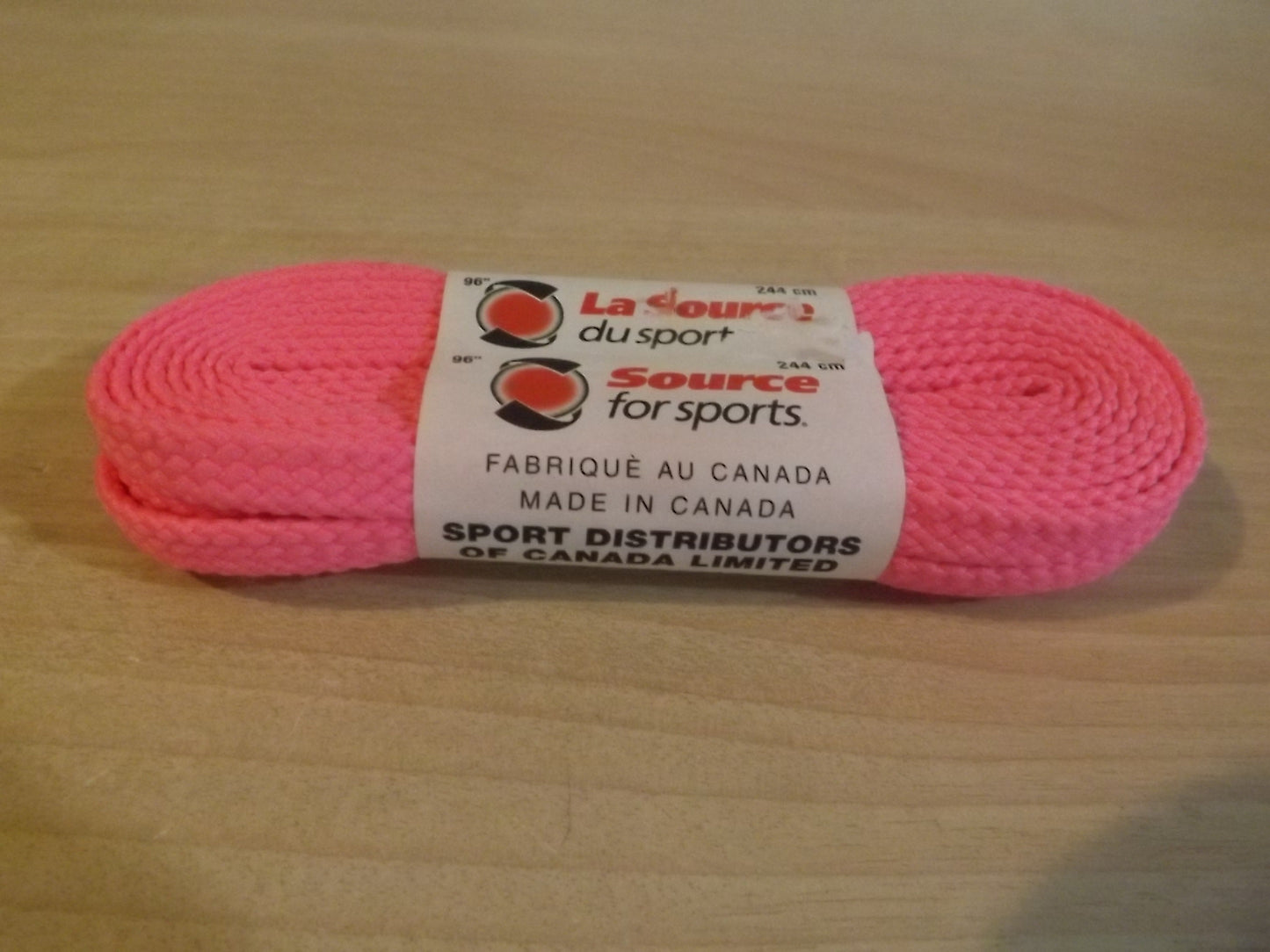 Hockey Laces New Source for Sports 96" 244cm Hot Pink Unwaxed