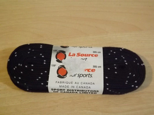 Hockey Laces New Source for Sports 120" 305cm Black Waxed