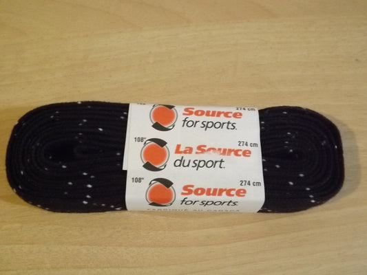 Hockey Laces New Source For Sports 108" 274cm Waxed Black