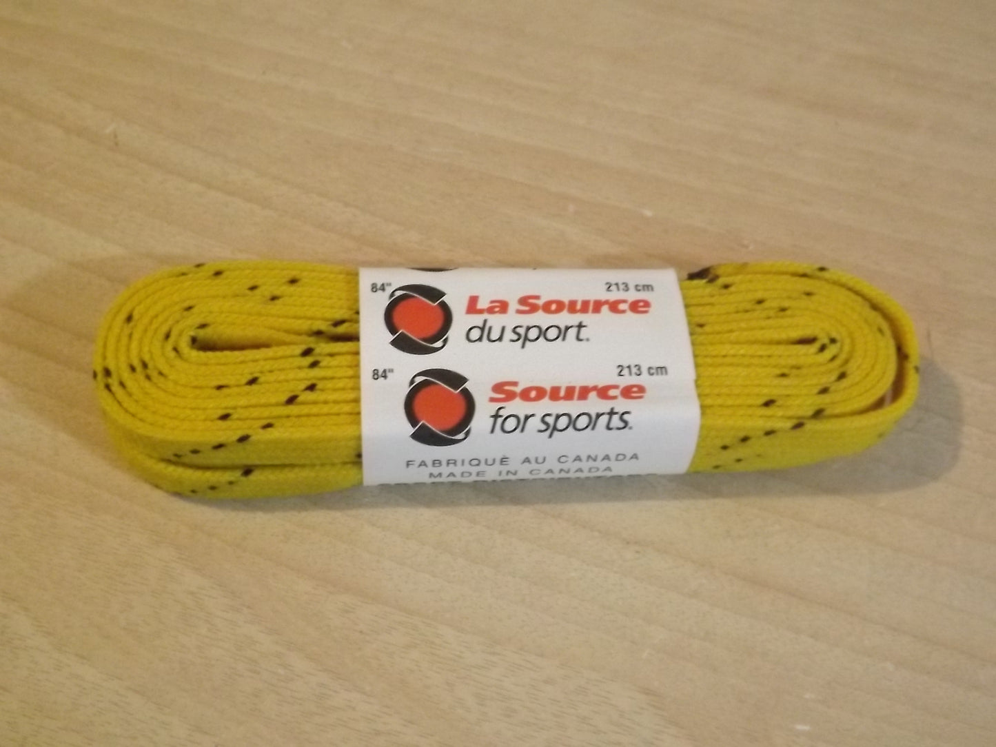 Hockey Laces New Source for Sports 84" 213cm Waxed Yellow