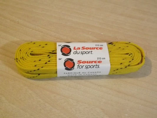 Hockey Laces New Source for Sports 84" 213cm Waxed Yellow