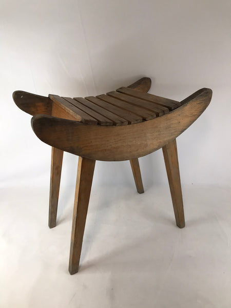 1950's - 1960 Vintage Old Danish Wood Stool Very RARE 17x17x11