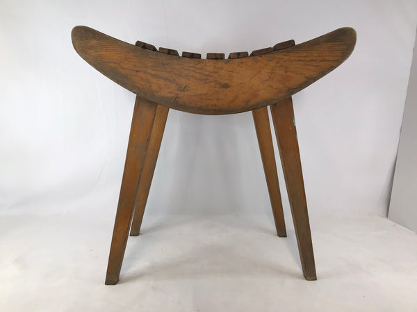 1950's - 1960 Vintage Old Danish Wood Stool Very RARE 17x17x11