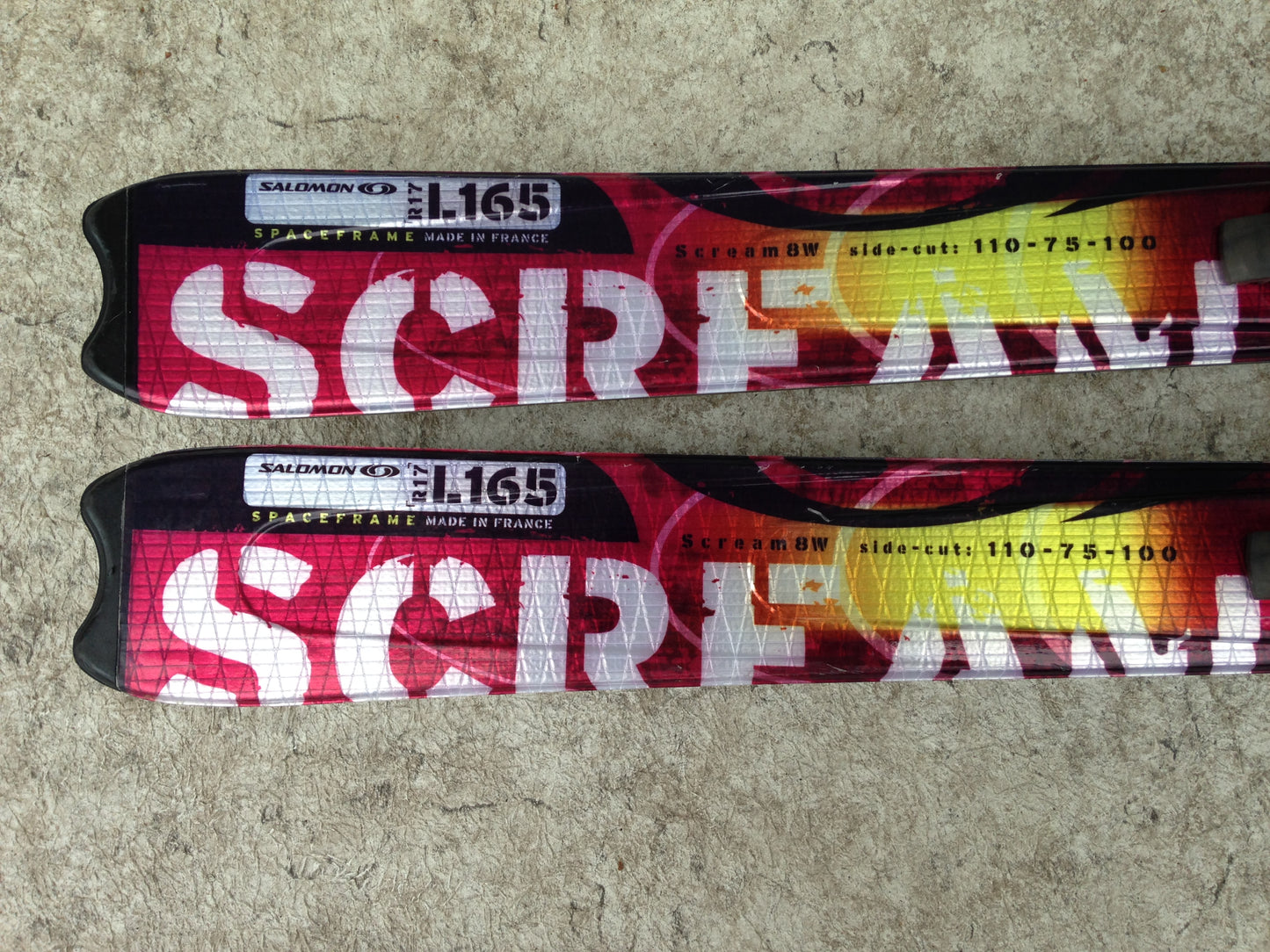 Ski 165 Salomon Scream Parabolic Cherry Lime With Bindings