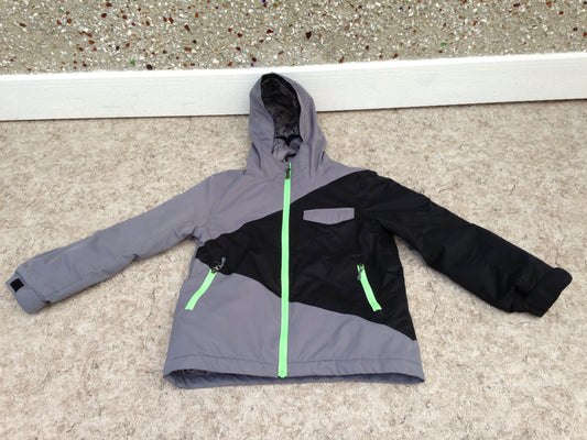 Winter Coat Child Size 12 Firefly Black Grey Lime With Waist Belt Snow Belt