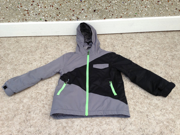 Winter Coat Child Size 12 Firefly Black Grey Lime With Waist Belt Snow Belt