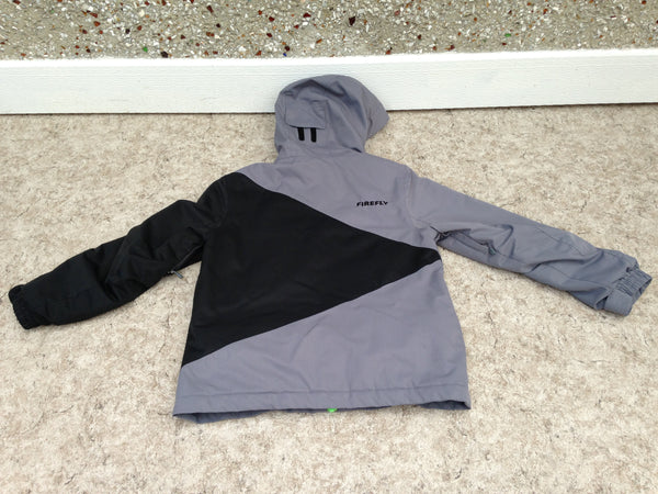 Winter Coat Child Size 12 Firefly Black Grey Lime With Waist Belt Snow Belt