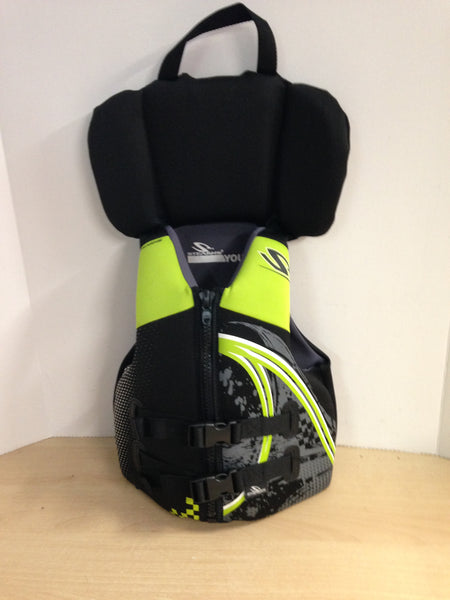 Life Jacket Child Size 60-90 lb Youth Stearns Black Lime Neoprene