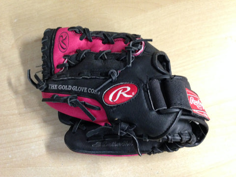Baseball Glove Adult Size 11 inch Rawlings Black Pink Leather Fits on RIGHT Hand