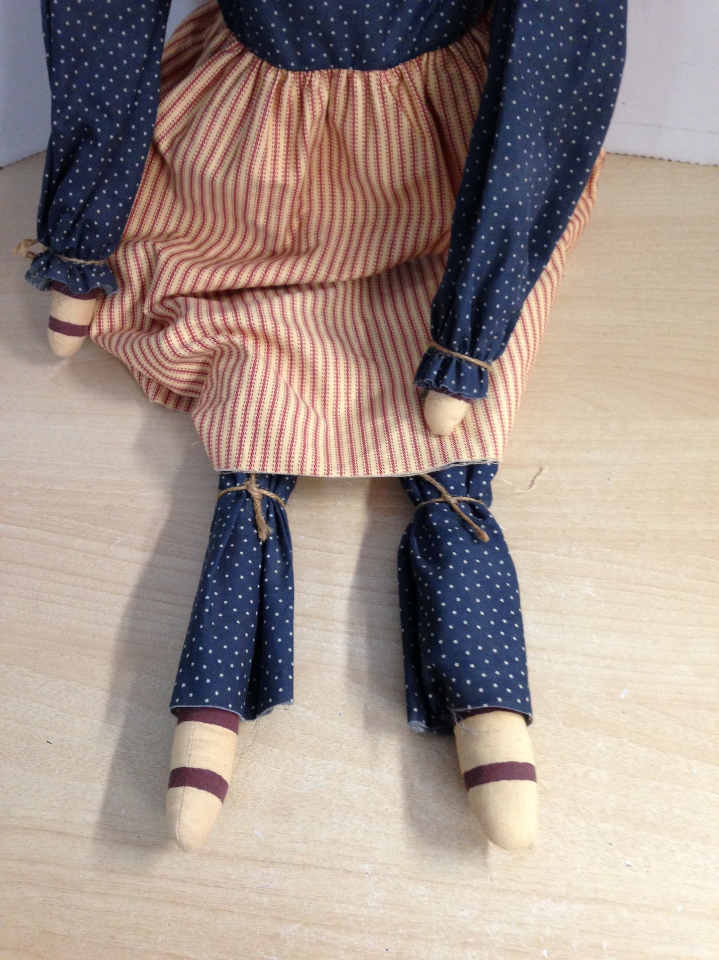 Folk Art Looking Raggedy Ann Large Handmade Doll 36" Tall