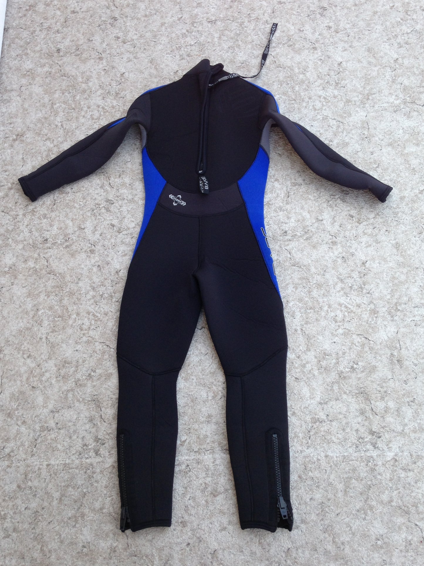 Wetsuit Child Size 10 Full Bare 4-3 mm Neoprene Black Blue Surf Ski