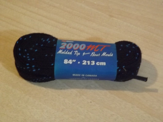 Hockey Laces 2000MT Molded Tip 84" 213cm Unwaxed Black