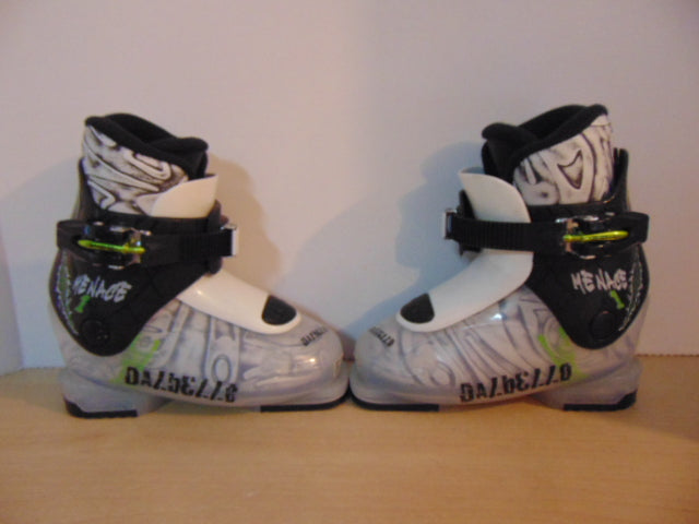 Ski Boots Mondo Size 16.5 Child USA Size 11 Dalbello Black White Lime Excellent