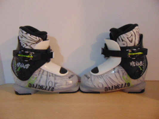 Ski Boots Mondo Size 16.5 Child USA Size 11 Dalbello Black White Lime Excellent