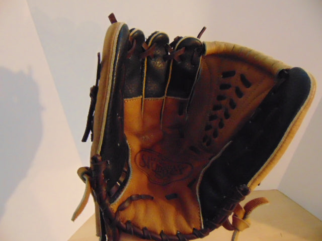 Baseball Glove Adult Size 11 inch Lousiville Slugger Genesis Black Tan Leather Fits On Right Hand