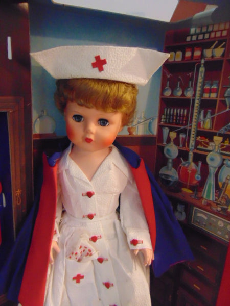 Vintage Antique 1957 Nancy The Nurse Doll 23 Inches In Box New With Wear On Box