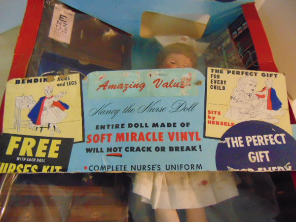 Vintage Antique 1957 Nancy The Nurse Doll 23 Inches In Box New With Wear On Box