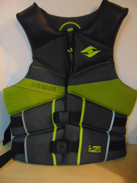 Life Jacket Men's Size X Large Hyperlite Ski Surf Grey Lime Black Neoprene