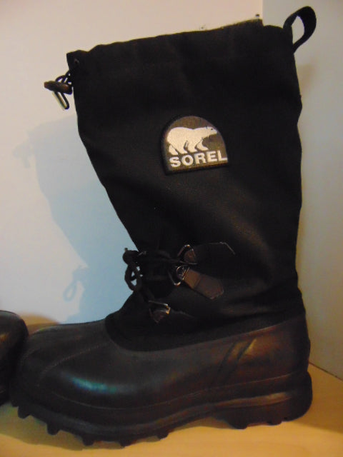 Winter Boots Men's Size 11 Sorel Black With Liner Excellent Quality