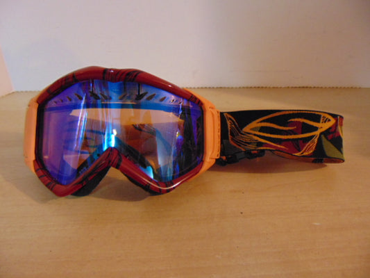 Ski Goggles Adult Size Smith Red Multi Big Mirrored Lense