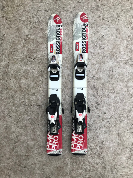 Ski 080 Rossignol Pro Pure Mountain Toddler Size Red Cream Parabolic With Bindings