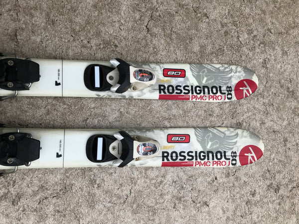 Ski 080 Rossignol Pro Pure Mountain Toddler Size Red Cream Parabolic With Bindings