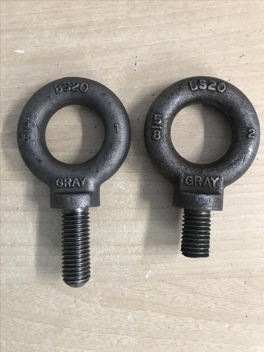 2 Gray Lifting Eyes 58 Heavy Duty Work Safe Approved Equipment