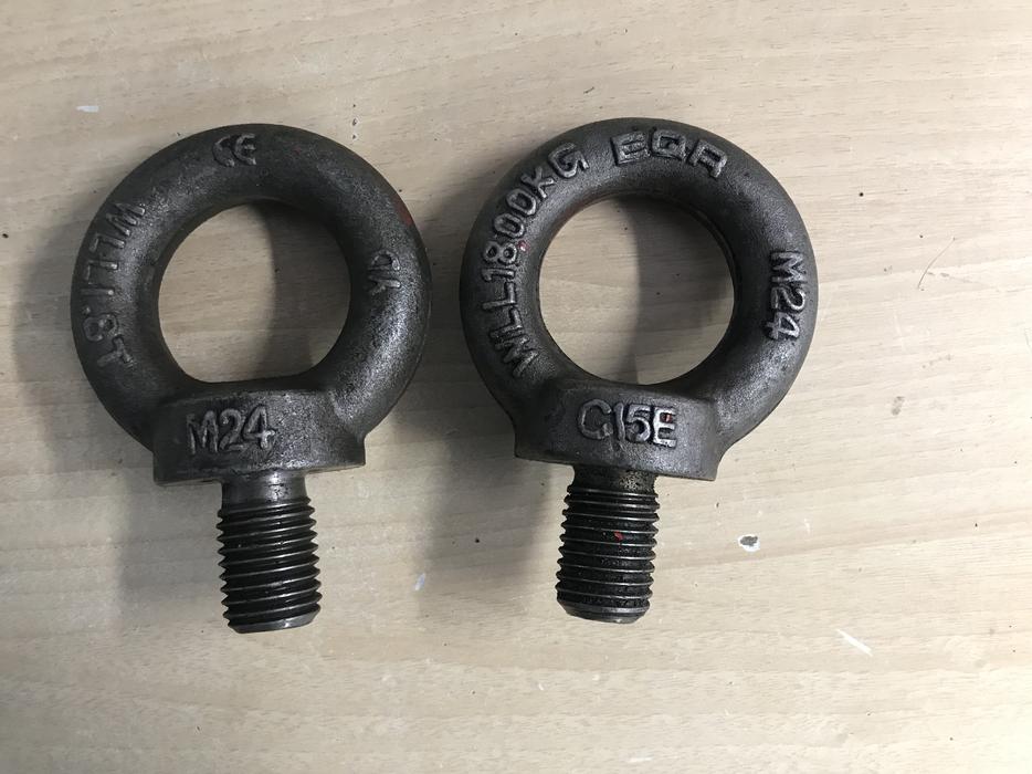 2 Lifting Eyes 24m Heavy Duty Work Safe Approved Equipment