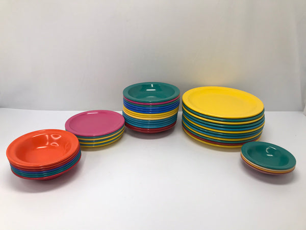 45 Pc 1970's  RARE Large Collection Texas Ware Melmac Camping Fishing Cabin Party Dishes 11 Small Bowls Are Vintage Mistral Made In Canada
