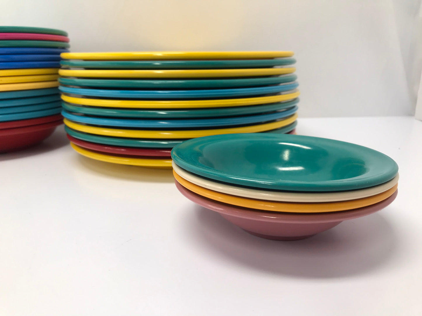 45 Pc 1970's  RARE Large Collection Texas Ware Melmac Camping Fishing Cabin Party Dishes 11 Small Bowls Are Vintage Mistral Made In Canada