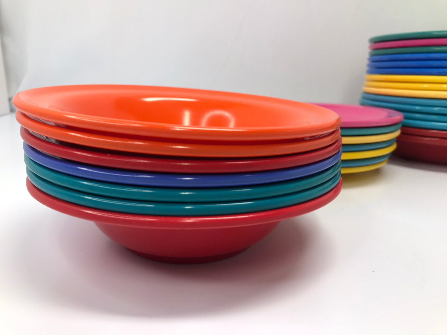 45 Pc 1970's  RARE Large Collection Texas Ware Melmac Camping Fishing Cabin Party Dishes 11 Small Bowls Are Vintage Mistral Made In Canada