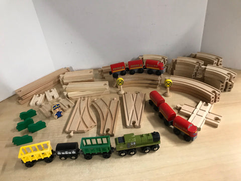 65 pc Wooden Train Set Standard Size Fits With Thomas and Brio
