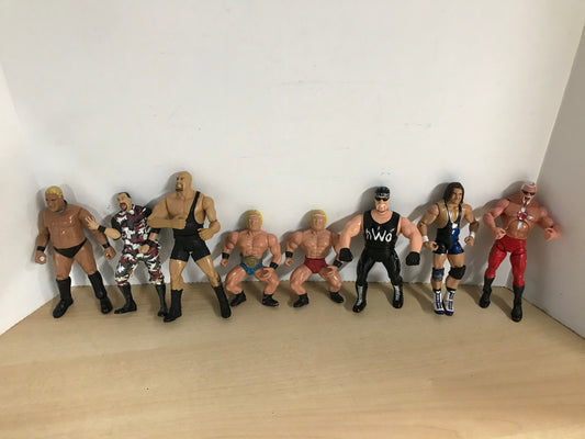 8 Vintage WWW Wrestling Action Figures