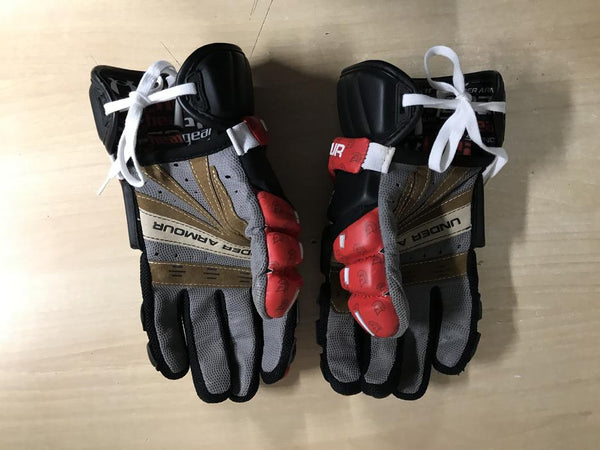 Lacrosse Gloves Child Size X Large Under Armour Heat Gear Black White