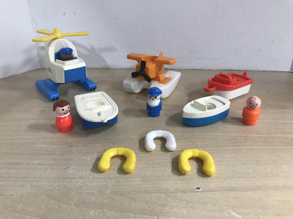 Fisher Price Vintage 1970's Marina Sea Plane Captain Boats Boaters