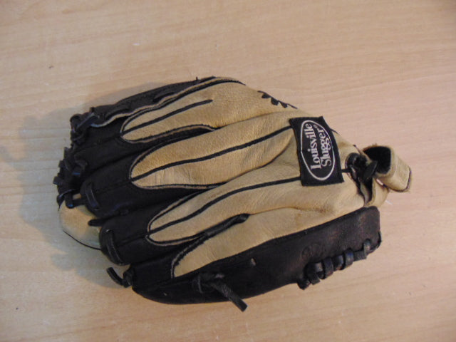 Baseball Glove Child Size 10.5 inch Louisville Slugger Tan Black Soft Leather Fits on Left Hand