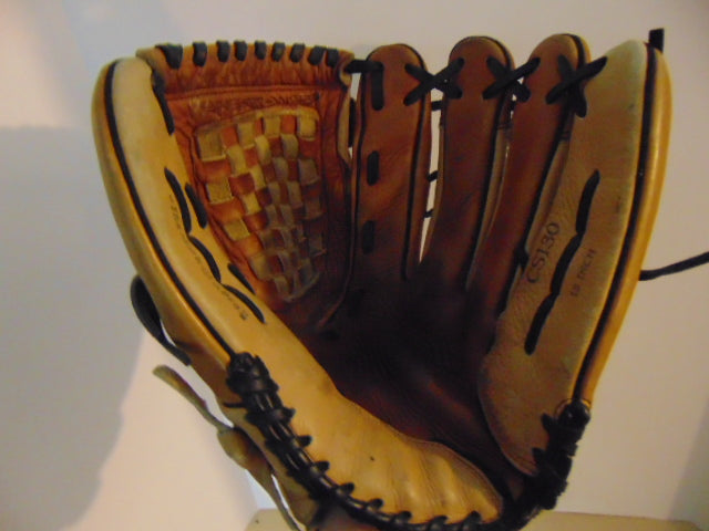 Baseball Glove Adult Size 13 inch Rawlings Tan Leather Fits on Left Hand