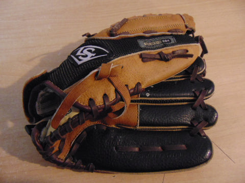Baseball Glove Adult Size 11 inch Louisville Slugger Black Tan Leather Fits on Left Hand